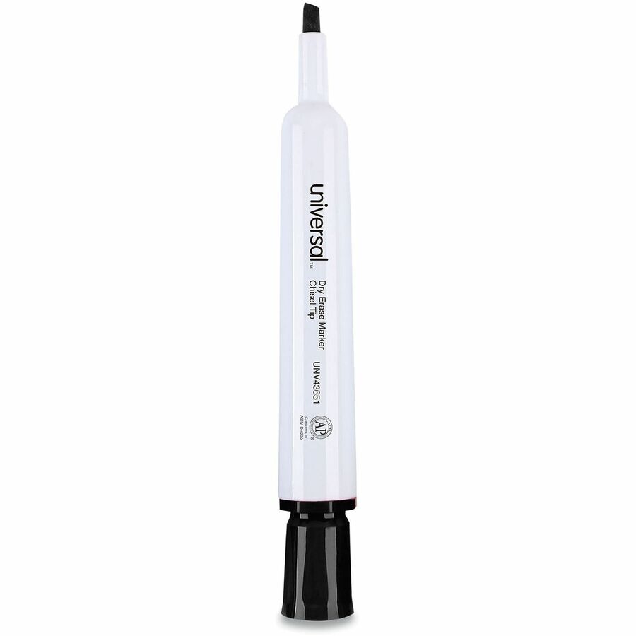 Universal Dry Erase Marker, Broad Chisel Tip, Black, Dozen - Broad Chisel Marker Point - Black Ink - Dry - General Purpose - 1 Dozen