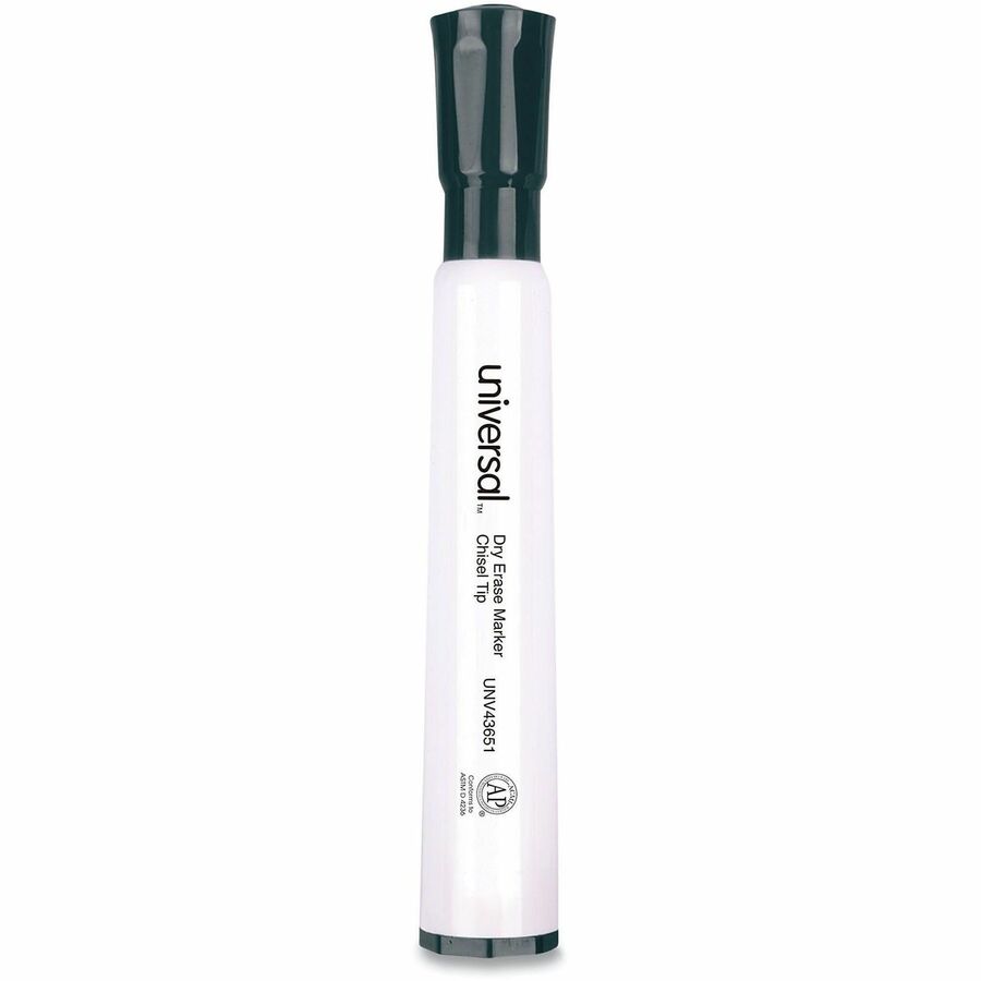 Universal Dry Erase Marker, Broad Chisel Tip, Black, Dozen - Broad Chisel Marker Point - Black Ink - Dry - General Purpose - 1 Dozen