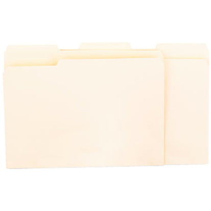 Universal 1/3 Tab Cut Letter Top Tab File Folder - 8 1/2" x 11" - Assorted Tab Position - 9.5 pt. - Manila - 100 Box