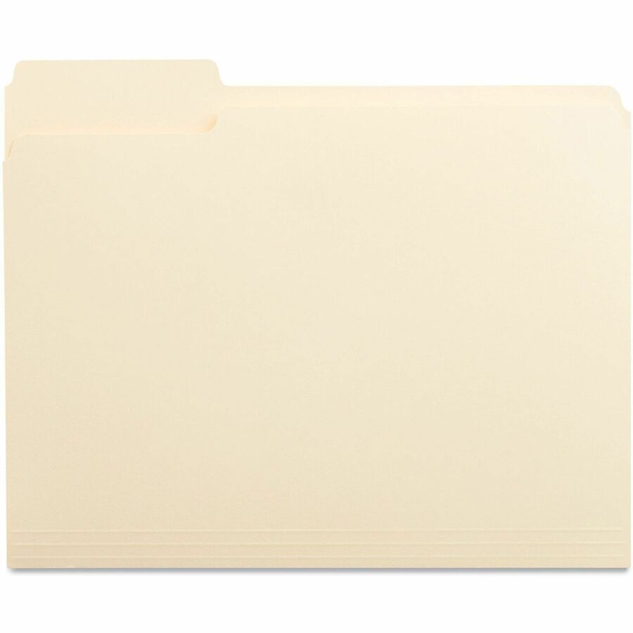 Universal 1/3 Tab Cut Letter Top Tab File Folder - 8 1/2" x 11" - 3/4" Expansion - Left Tab Position - 11 pt. - Manila - 100 Box
