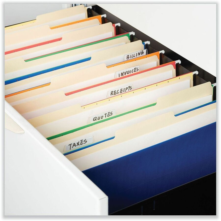 Universal 1/3 Tab Cut Letter Top Tab File Folder - 8 1/2" x 11" - 3/4" Expansion - Left Tab Position - 11 pt. - Manila - 100 Box