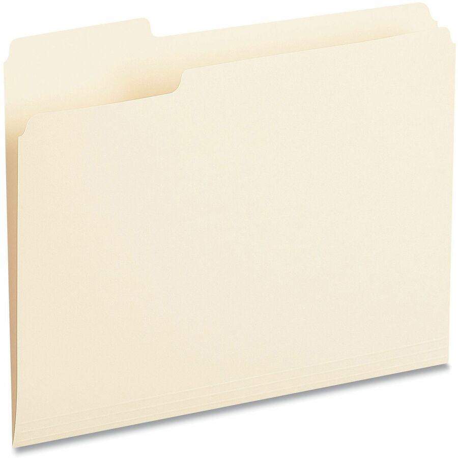 Universal 1/3 Tab Cut Letter Top Tab File Folder - 8 1/2" x 11" - 3/4" Expansion - Left Tab Position - 11 pt. - Manila - 100 Box