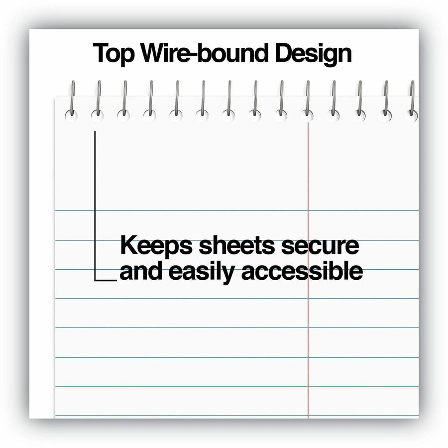 Universal Steno Pads, Gregg Rule, Red Cover, 80 White 6 x 9 Sheets - 1 Subject(s) - 80 Sheets - Spiral - Red Margin - 16 lb Basis Weight - 6" x 9" Sheet Size - 9" Height x 6" Width - White Paper