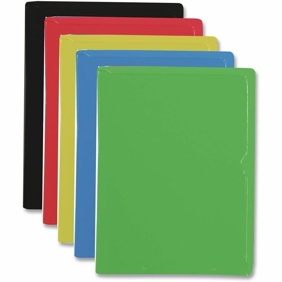 Pendaflex CopyGard Straight Tab Cut Letter File Jacket - 8 1/2" x 11" - Black, Clear, Blue, Red, Green, Yellow - Reinforced, Thumb Cut, Copy Safe, Opaque - 25 / Box