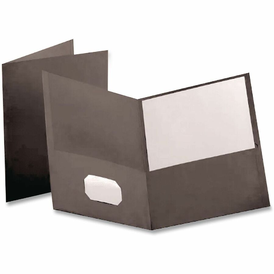 TOPS Letter Pocket Folder - 8 1/2" x 11" - 100 Sheets Capacity - 2 Internal Pocket(s) - 11 pt. - Gray - Textured, Die-cut, CD Holder - 0% Fiber Recycled - 25 / Box