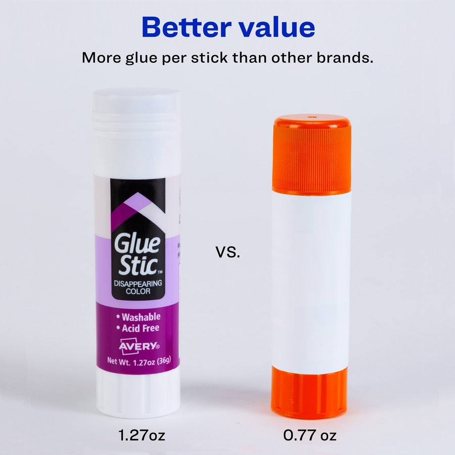 Avery&reg; Glue Stic Glue Stick - 1.27 oz - Purple - 1 Each