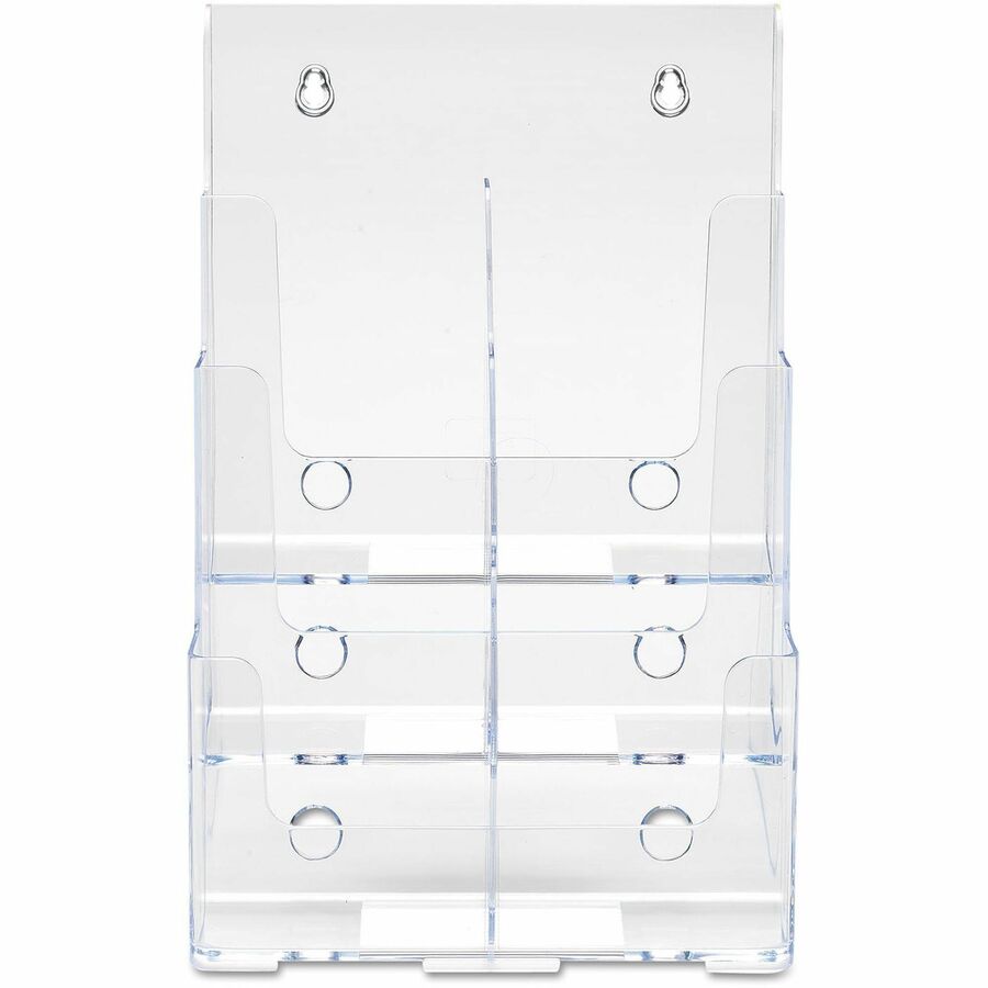 Deflecto Multi-Compartment DocuHolder - 6 Pocket(s) - 3 Tier(s) - 13.75" Height x 9" Width x 7.50" Depth - Desktop - Leaflet Size - Clear - Plastic - 1 Each