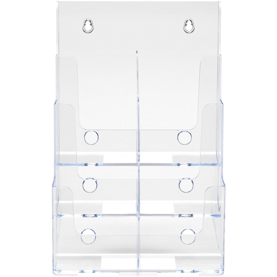 Deflecto Multi-Compartment DocuHolder - 6 Pocket(s) - 3 Tier(s) - 13.75" Height x 9" Width x 7.50" Depth - Desktop - Leaflet Size - Clear - Plastic - 1 Each