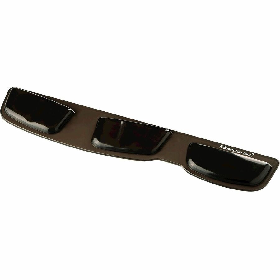 Fellowes Keyboard Palm Support with Microban&reg; Protection - 0.63" Height x 18.25" Width x 3.38" Depth - Black - Polyurethane - 1