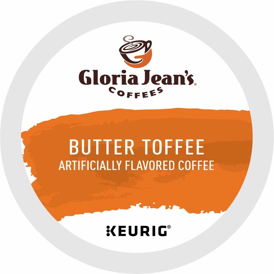 Gloria Jean's K-Cup, Pod Butter Toffee, Keurig Single-Serve K-Cup Pods, Medium Roast Coffee, 24 Count - Compatible with Keurig Brewer - Regular - Medium - K-Cup, Pod - Butter - Kosher - 24 / Box