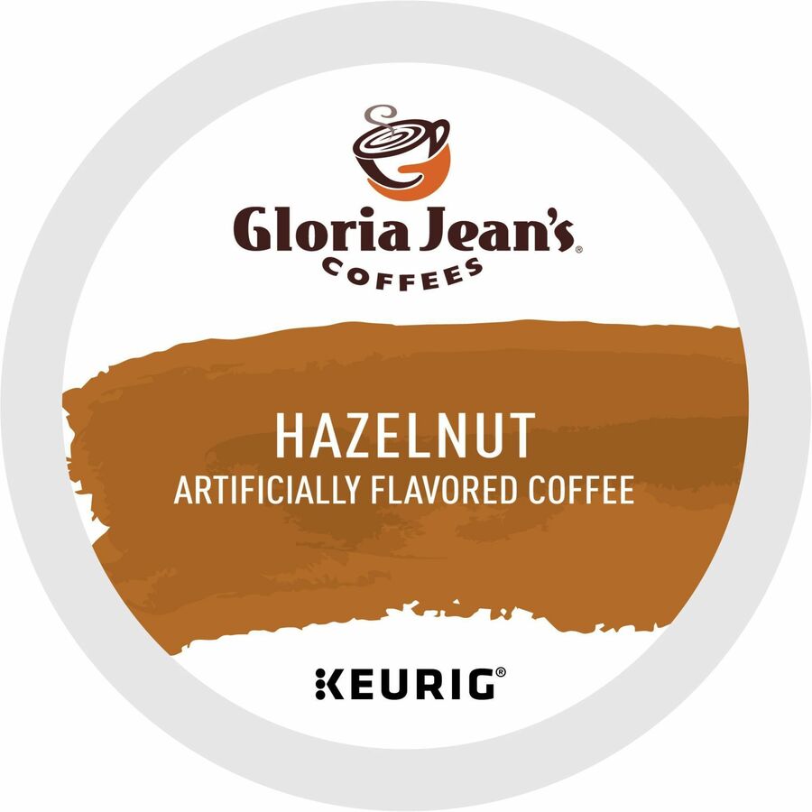 Gloria Jean's K-Cup, Pod Hazelnut Keurig Single-Serve K-Cup Pods, Medium Roast Coffee, 24 Count - Compatible with Keurig Brewer - Regular - Medium - K-Cup, Pod - Hazelnut - Kosher - 24 / Box