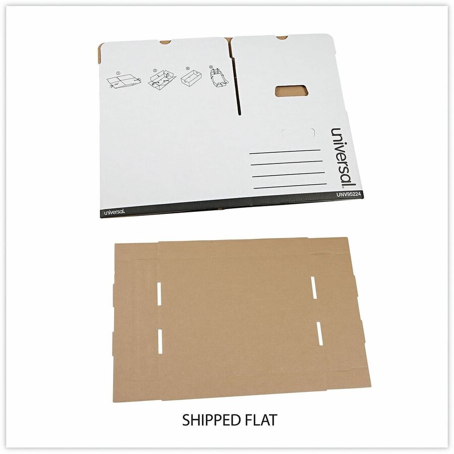 Universal Storage Case - Internal Dimensions: 12" Width x 15" Depth x 10.25" Height - Media Size Supported: Letter, Legal - Lift-off Closure - Heavy Duty - Stackable - Corrugated Fiberboard - White - For Box File - 12 / Carton