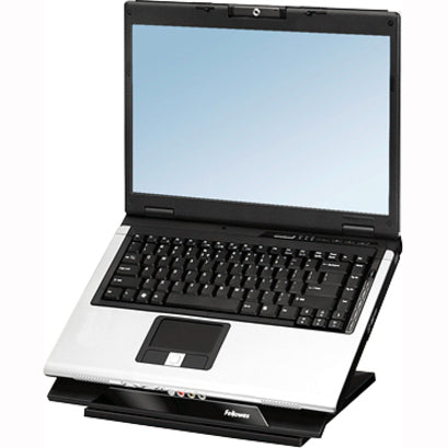 Fellowes Designer Suites Laptop Riser - Up to 17" Screen Support - 25 lb Load Capacity - 4" Height x 13.19" Width x 11.19" Depth - Black, Pearl