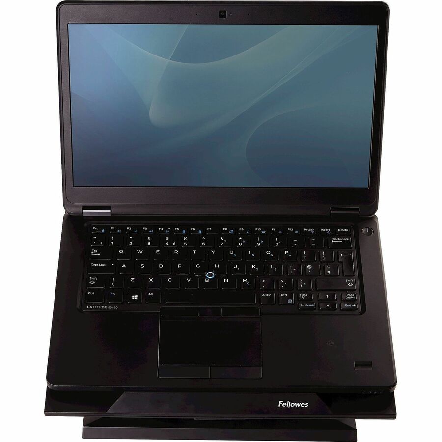 Fellowes Designer Suites Laptop Riser - Up to 17" Screen Support - 25 lb Load Capacity - 4" Height x 13.19" Width x 11.19" Depth - Black, Pearl