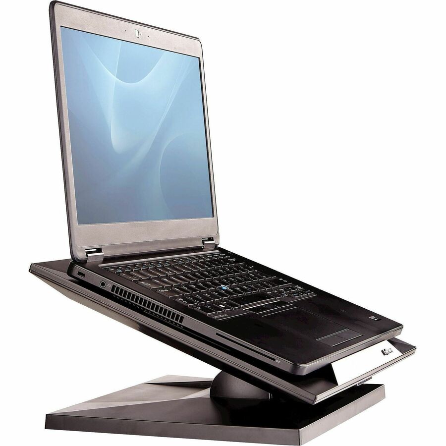 Fellowes Designer Suites Laptop Riser - Up to 17" Screen Support - 25 lb Load Capacity - 4" Height x 13.19" Width x 11.19" Depth - Black, Pearl