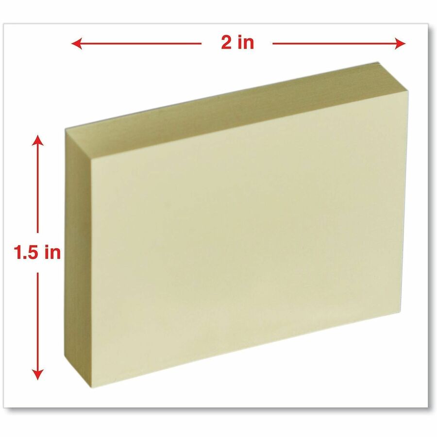 Universal Note Pad - 100 x Assorted Pastel - 1 1/2" Flag/Note Width x 2" Flag/Note Length - Rectangle - 100 Sheets per Pad - Assorted Pastel - Self-stick, Residue-free - 12 / Pack