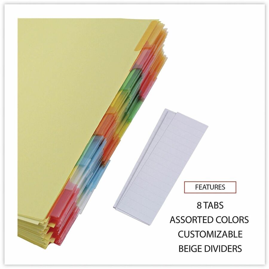 Universal Index Divider - 24 x Divider(s) - 8 Blank Side Tab(s) - 8.5" Divider Width x 11" Divider Length - Letter - 3 Hole Punched - Buff Paper Divider - Assorted Plastic Tab(s) - 0% - Customizable, Double-sided, Gold Reinforced Binding Edge - 24 Set