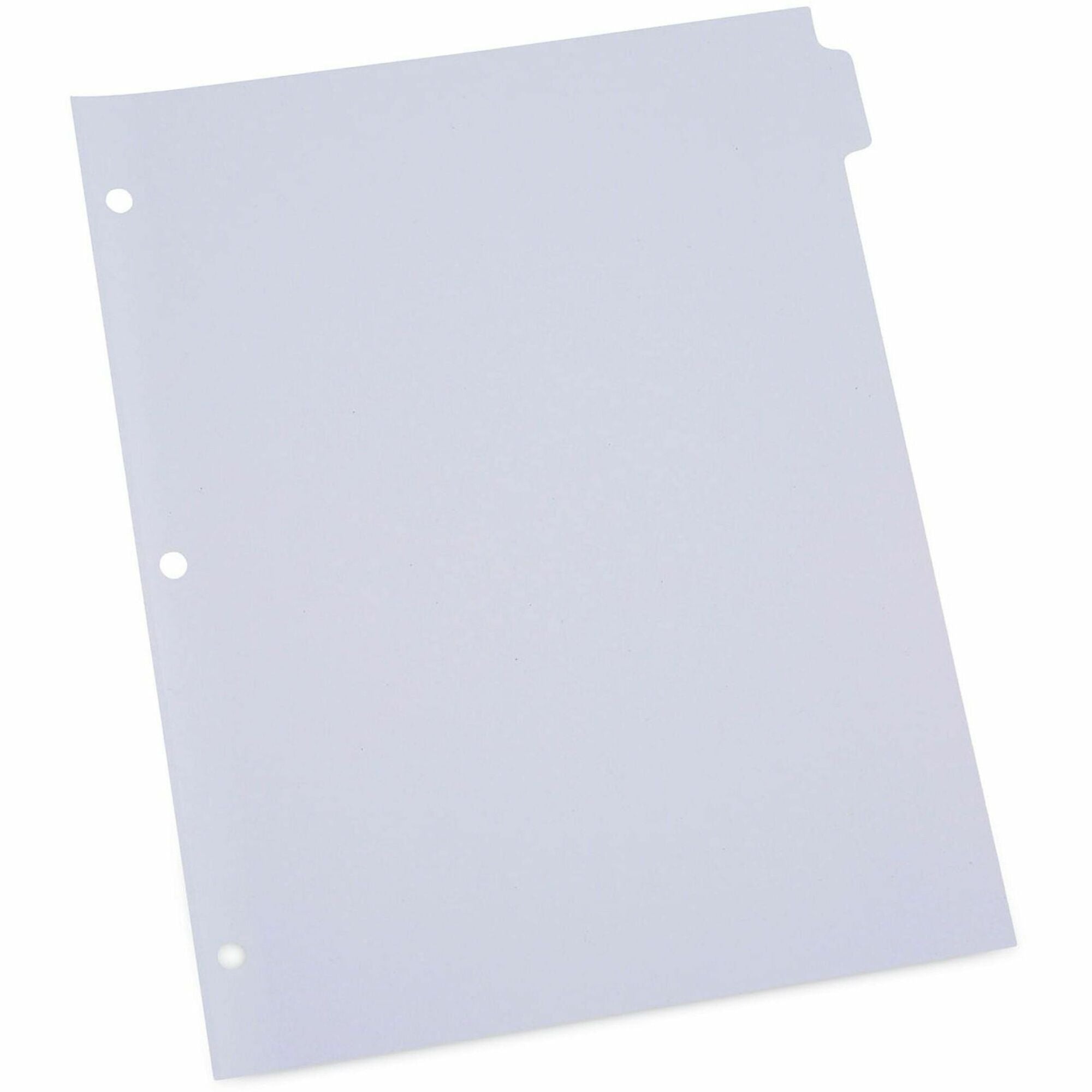 Universal Self-Tab Index Dividers, 8-Tab, 11 x 8.5, White, 24 Sets - 24 x Divider(s) - 8 Blank Side Tab(s) - 8.5" Divider Width x 11" Divider Length - Letter - 3 Hole Punched - White Ledger Stock Divider - White Ledger Stock Tab(s) - 30% Recycled - Cus...