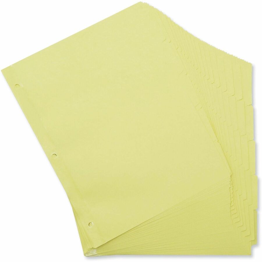 Universal Self-Tab Index Dividers, 5-Tab, 11 x 8.5, Buff, 36 Sets - 36 x Divider(s) - 5 Blank Side Tab(s) - 8.5" Divider Width x 11" Divider Length - Letter - 3 Hole Punched - Buff Ledger Stock Divider - Buff Ledger Stock Tab(s) - 30% Recycled - Custom...