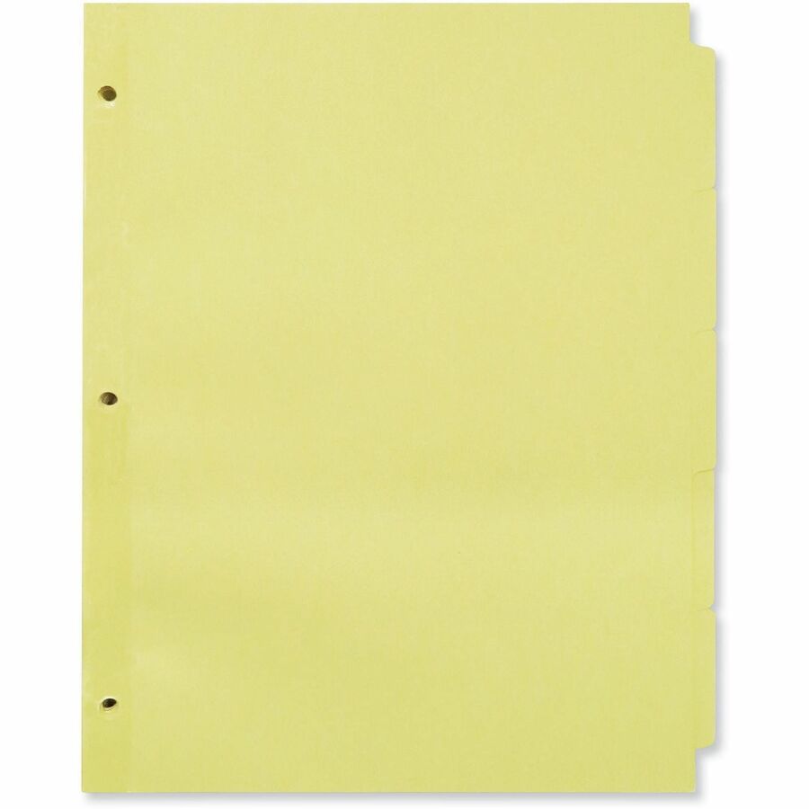 Universal Self-Tab Index Dividers, 5-Tab, 11 x 8.5, Buff, 36 Sets - 36 x Divider(s) - 5 Blank Side Tab(s) - 8.5" Divider Width x 11" Divider Length - Letter - 3 Hole Punched - Buff Ledger Stock Divider - Buff Ledger Stock Tab(s) - 30% Recycled - Custom...