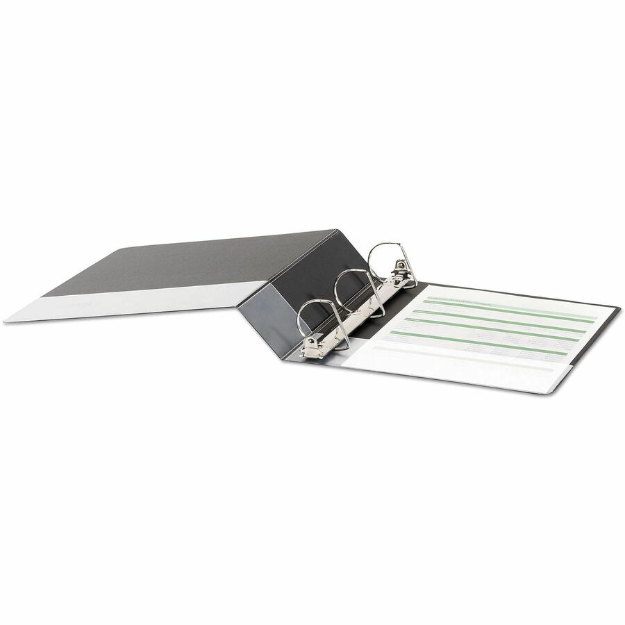 Universal Ring Binder - 2" Binder Capacity - Letter - 8 1/2" x 11" Sheet Size - 500 Sheet Capacity - 3 Ring(s) - Fastener(s): Ring - Pocket(s): 2, Inside Front & Back - Polypropylene - Black - Non-stick - 1 Each