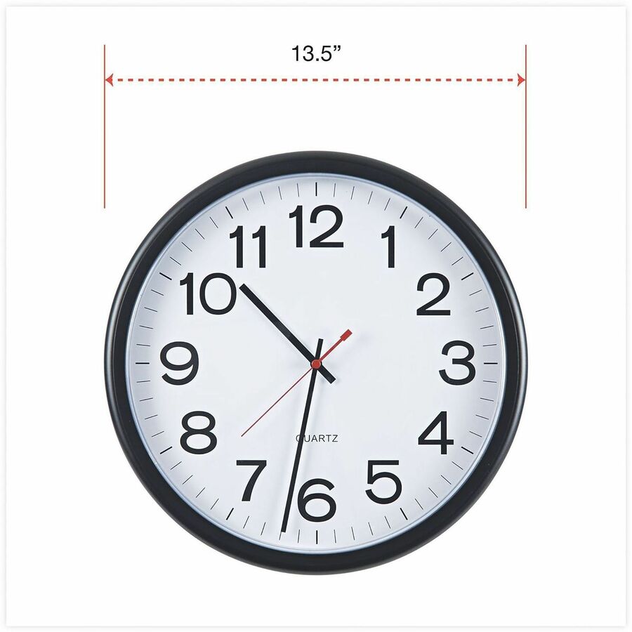 Universal Wall Clock - Analog - Quartz - Black Case - Plastic