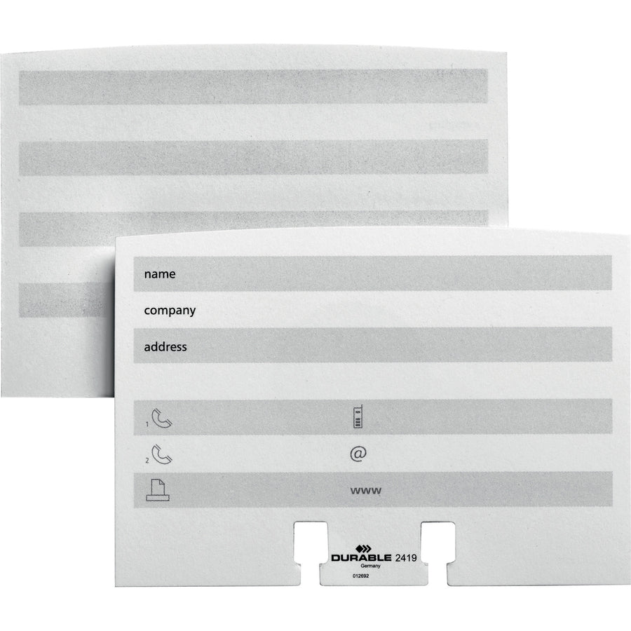 DURABLE Telindex Desk Address Card Files - 500 Card Capacity - For 2.87" x 4.12" Size Card - 25 A-Z Index Guide - Black, Gray
