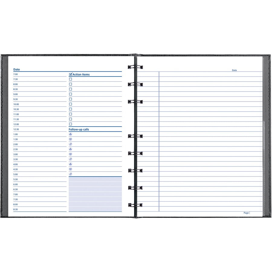 Blueline NotePro And Graphics Notebook, 7 7/16" x 9 1/2" , Black - Undated - Wire Bound - Black Cover