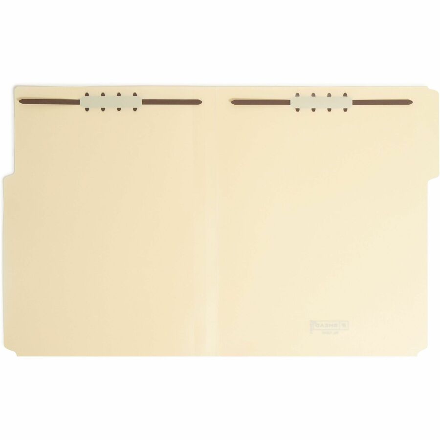Smead 1/3 Tab Cut Letter Fastener Folder - 8 1/2" x 11" - 3/4" Expansion - 2 x 2K Fastener(s) - 2" Fastener Capacity - Assorted Tab Position - Polypropylene - Manila - 0% Recycled - 24/Box - 5 / Carton