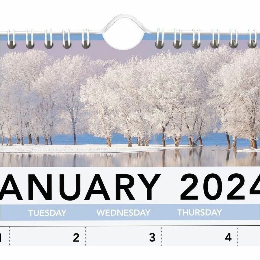 At-A-Glance 2026 Landscape Monthly Wall Calendar, Medium, 12" x 12" - Medium - Monthly - 12 Month - January 2026 to December 2026 - 1 Month Single Page Layout - 12" x 12" Sheet Size - White Sheet - Wire Bound - Paper - Date Indicator, Hanging Loop, Ble...