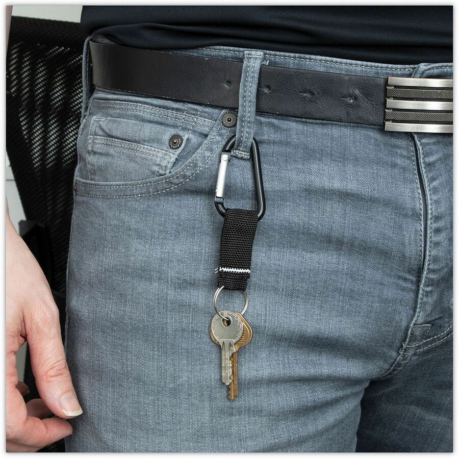 Advantus Carabiner Key Chain - Black - 10 / Pack