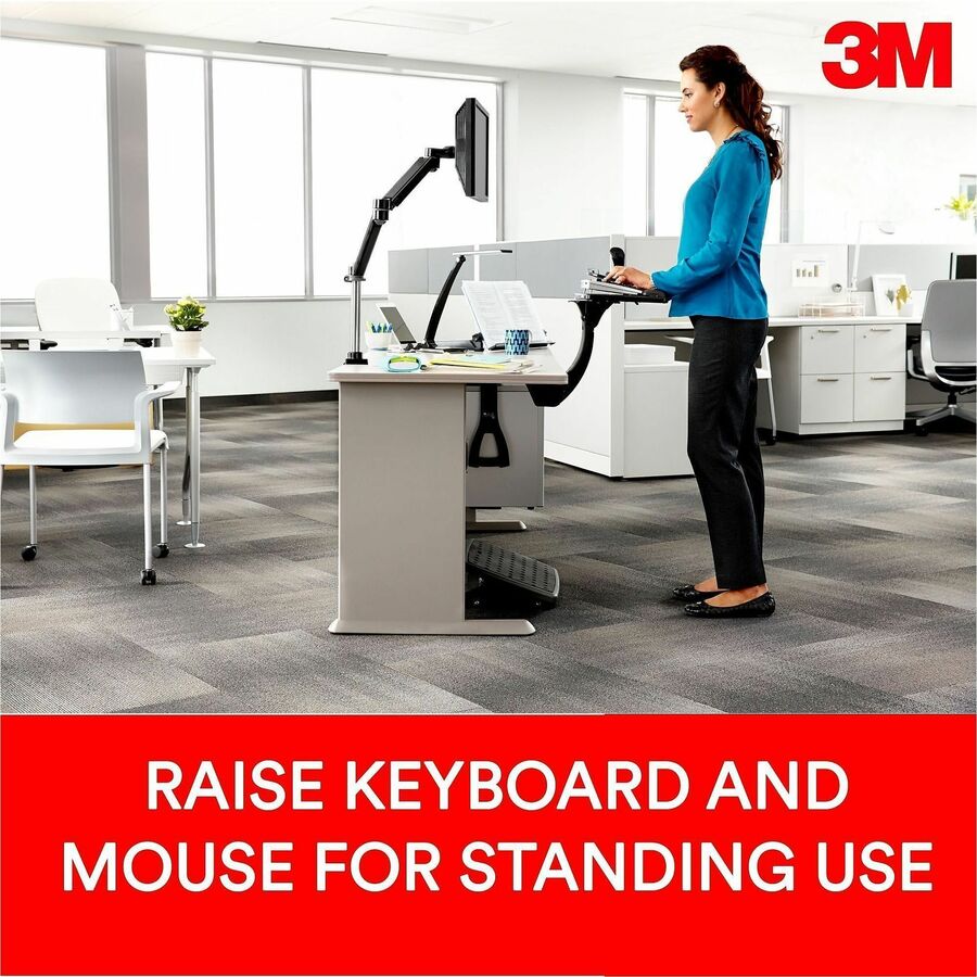 3M AKT170LE Adjustable Keyboard Tray - 23" Height x 26.5" Width x 8" Depth - 1