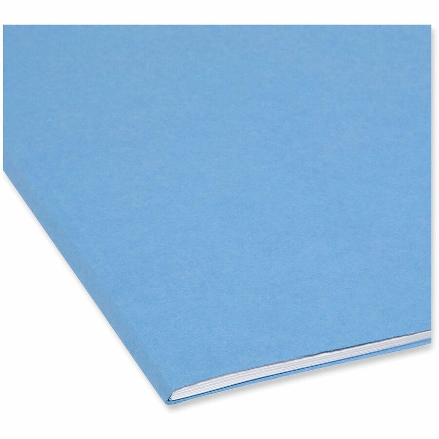Smead SuperTab 1/3 Tab Cut Letter Recycled Top Tab File Folder - 8 1/2" x 11" - 3/4" Expansion - Assorted Tab Position - 11 pt. - 1 Plys - Blue - 10% Recycled - 1 / Pack