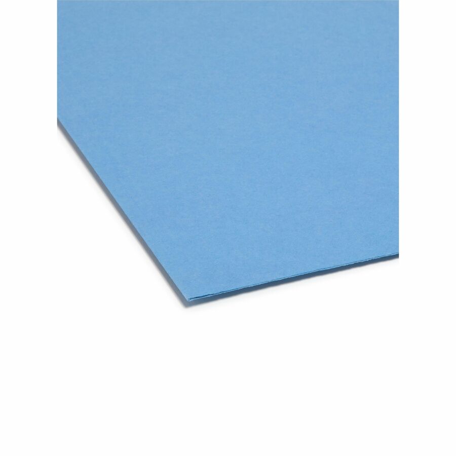 Smead SuperTab 1/3 Tab Cut Letter Recycled Top Tab File Folder - 8 1/2" x 11" - 3/4" Expansion - Assorted Tab Position - 11 pt. - 1 Plys - Blue - 10% Recycled - 1 / Pack