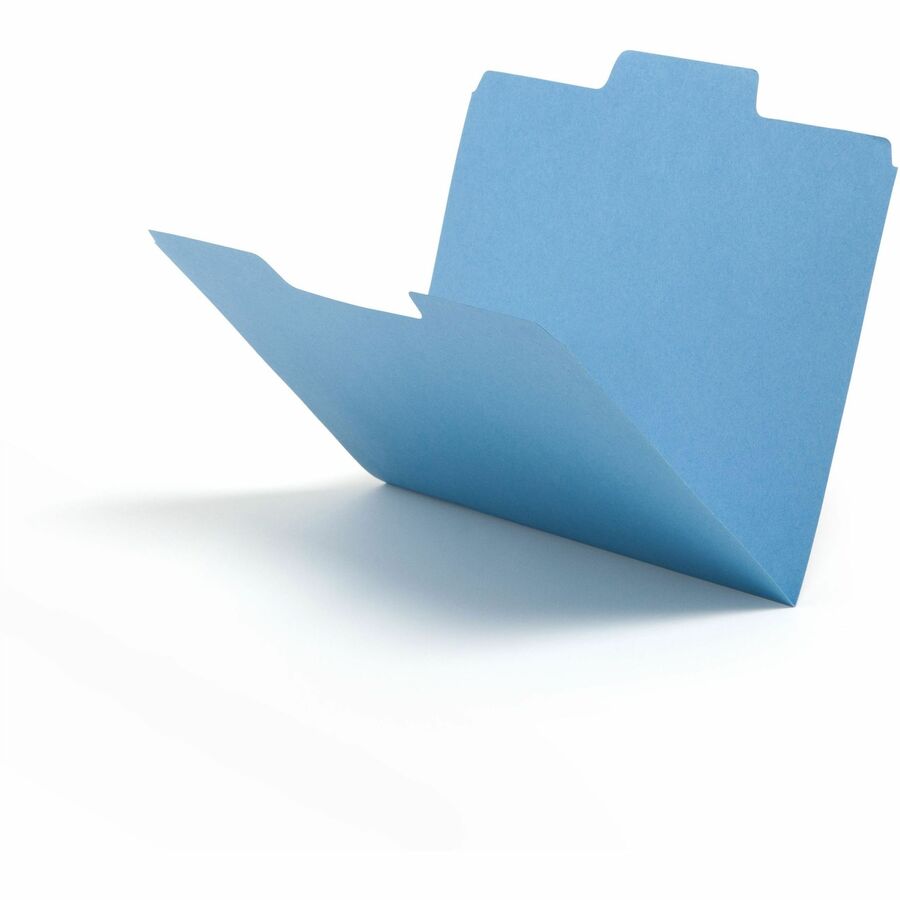 Smead SuperTab 1/3 Tab Cut Letter Recycled Top Tab File Folder - 8 1/2" x 11" - 3/4" Expansion - Assorted Tab Position - 11 pt. - 1 Plys - Blue - 10% Recycled - 1 / Pack