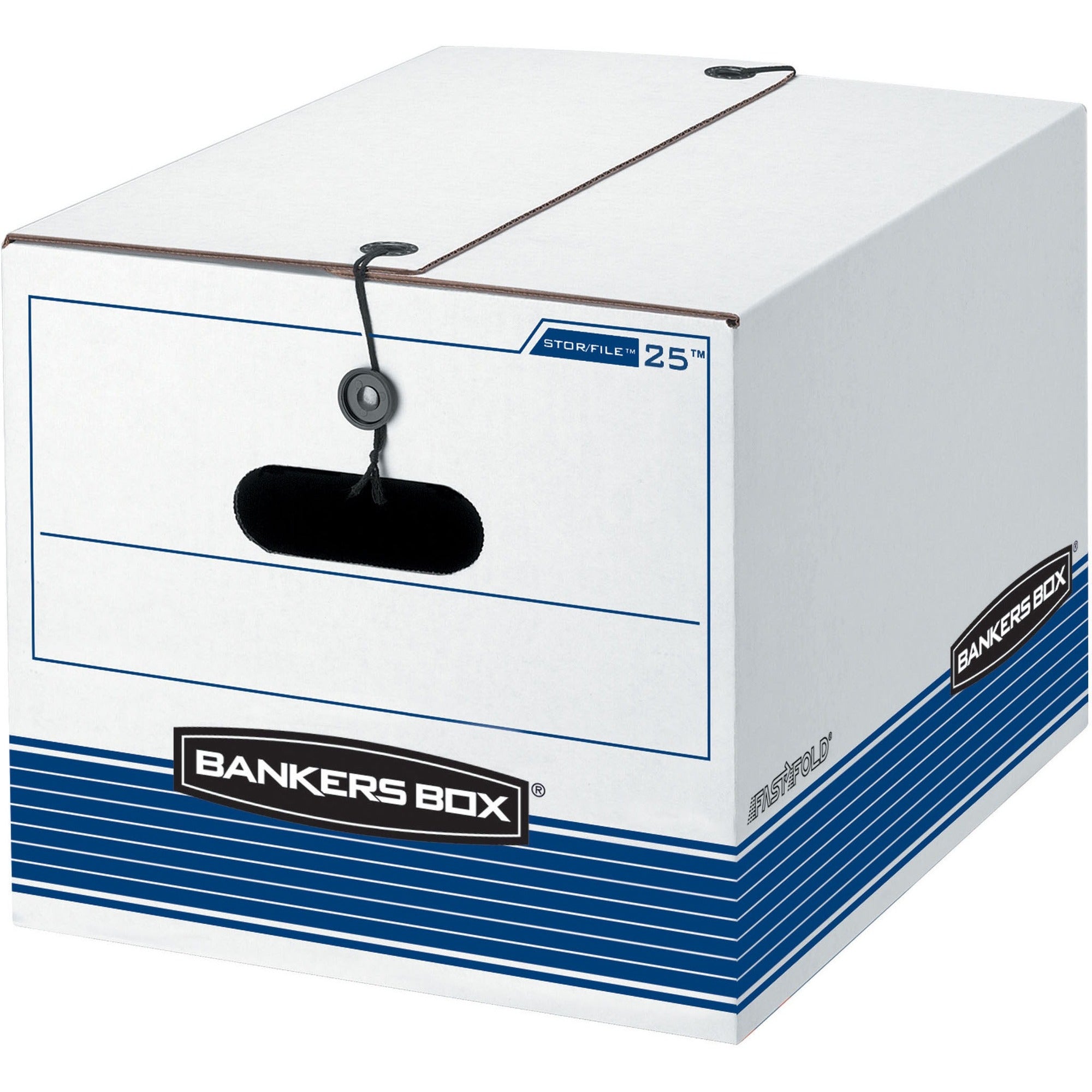Bankers Box String/Button Storage Box - Internal Dimensions: 12" Width x 15.50" Depth x 10.25" Height - External Dimensions: 12.3" Width x 16" Depth x 11" Height - Media Size Supported: Legal, Letter - 883 x Sheet - String/Button Tie Closure - Heavy Du...