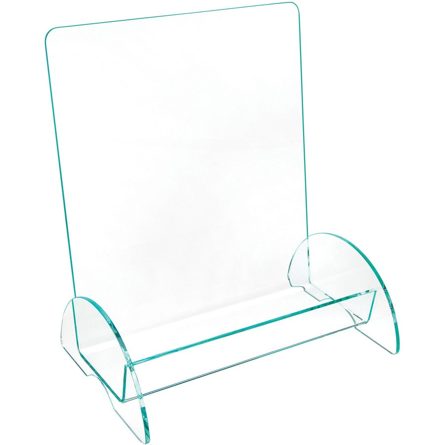 Deflecto Magazine-size Euro-style Docuholder - Support 9.25" x 3.25" Media - 11" Height x 9.8" Width x 6.3" Depth - Acrylic - Clear, Green Tint - Durable, Lightweight - 1 Each