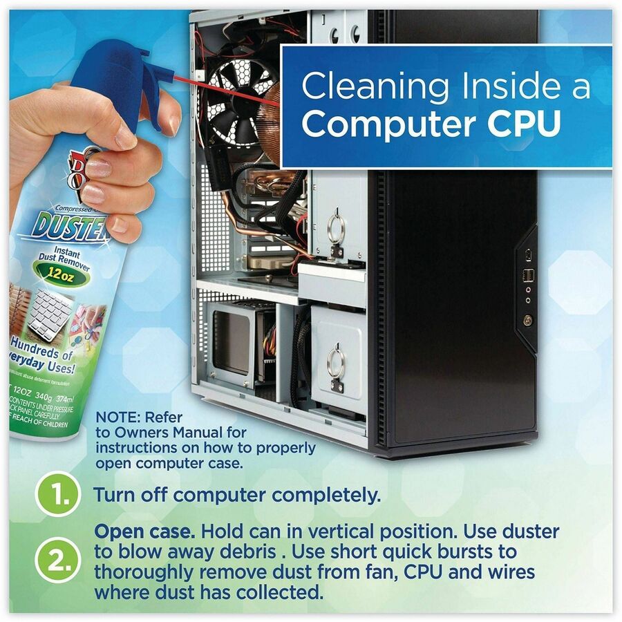 Dust-Off Air Duster - For Computer Equipment, Printer Accessories - 12 fl oz