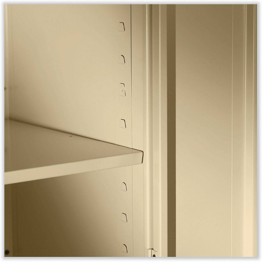 Tennsco Standard Black Storage Cabinet - 36" Width x 18" Depth x 72" Height - 5 x Shelf(ves) - 2 x Standard Door(s) - Heavy Duty, Adjustable Shelf, Locking Door, Hinged Door, Reinforced, Carrying Handle, Durable - Black - Powder Coated - Steel - Recycled