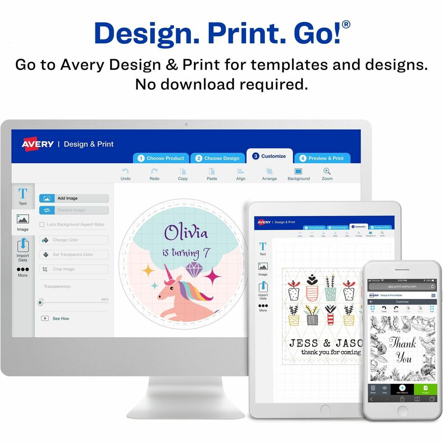 Avery&reg; Removable Multi-Use ID Labels on Printable 4" x 6" Sheets - 3" Height x 4" Width - Removable Adhesive - Rectangle - Laser, Inkjet - White - Paper - Removable, Peel & Stick, Residue-free, Customizable, Adhesive - 2 / Sheet - 40 Total Sheets -...