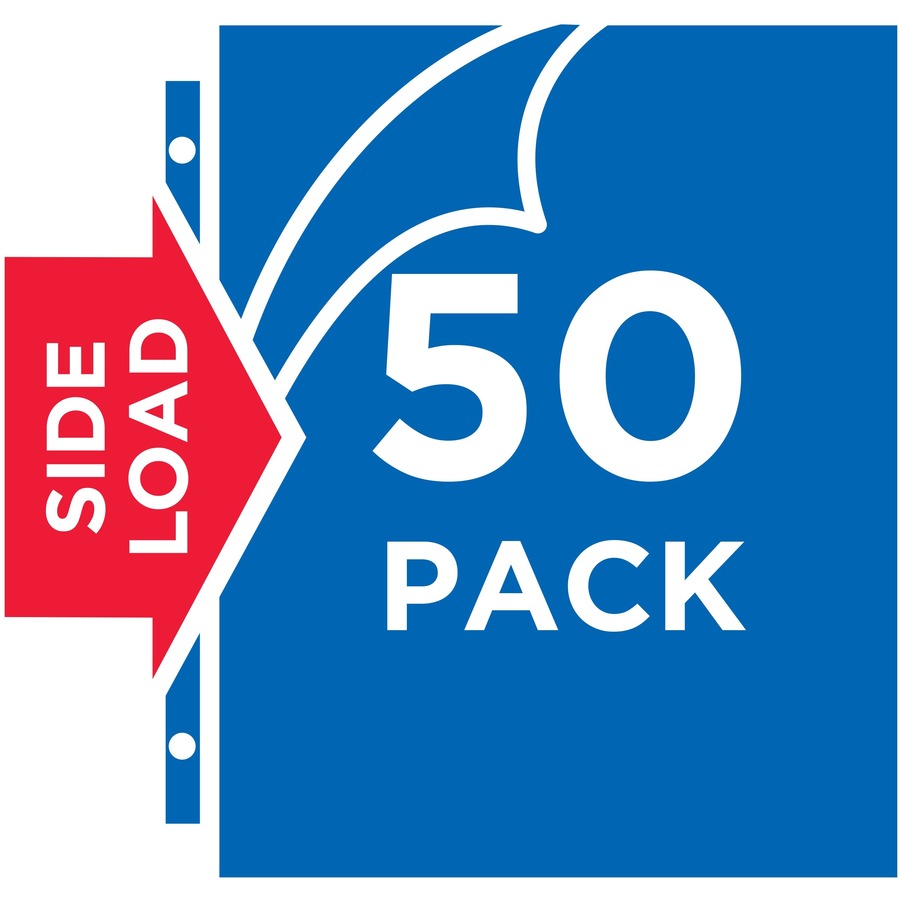 Avery&reg; Quick Load Nonglare Sheet Protectors, Acid-Free, Archival Safe, 50 Protectors - For Letter 8 1/2" x 11" Sheet - 3 x Holes - Ring Binder - Top Loading - Clear - Polypropylene, Plastic - 1 Box