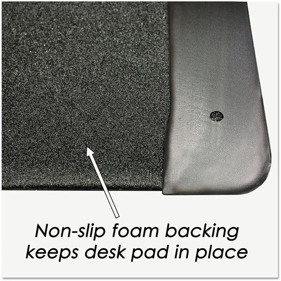 Artistic Matte Black Executive Desk Pad - Rectangular - 24" Width x 19" Depth - Foam Backing - Vinyl - Black