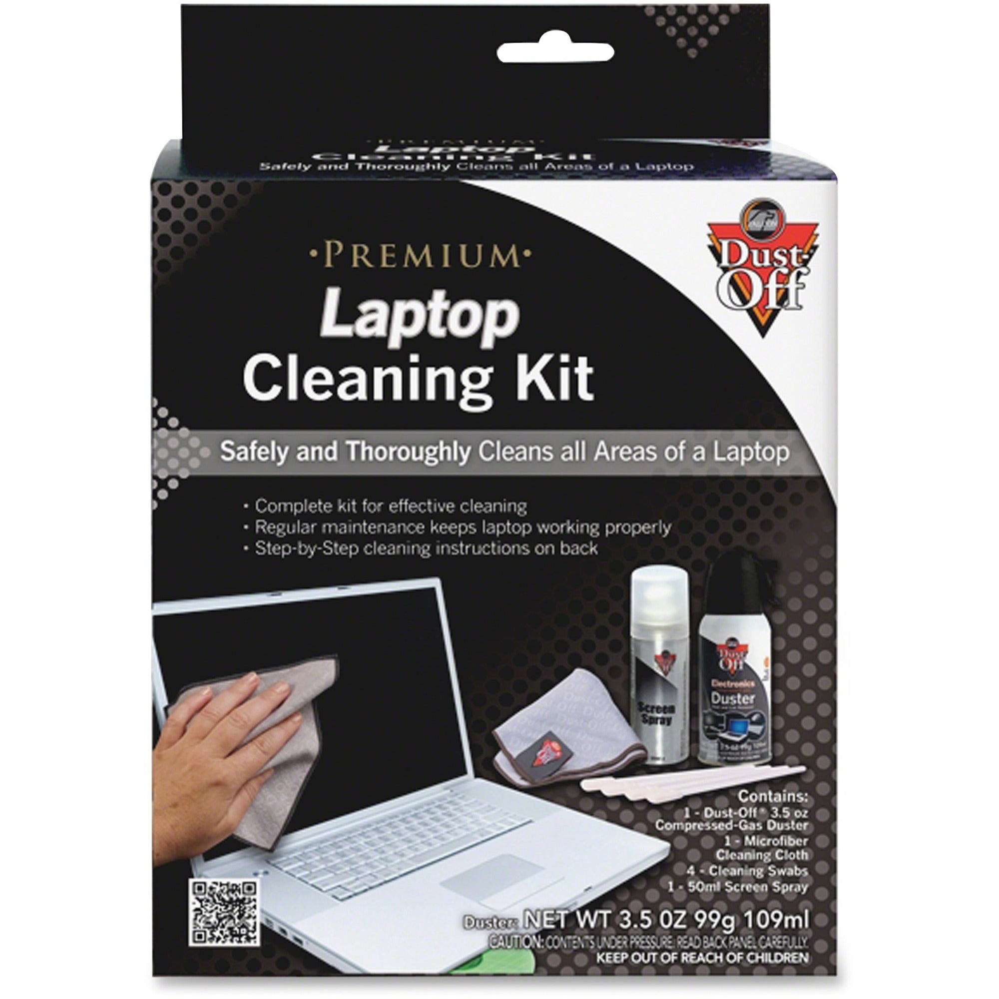 Dust-Off Computer Care Cleaning Kit - For Notebook - Black, Gray - 7 / Kit