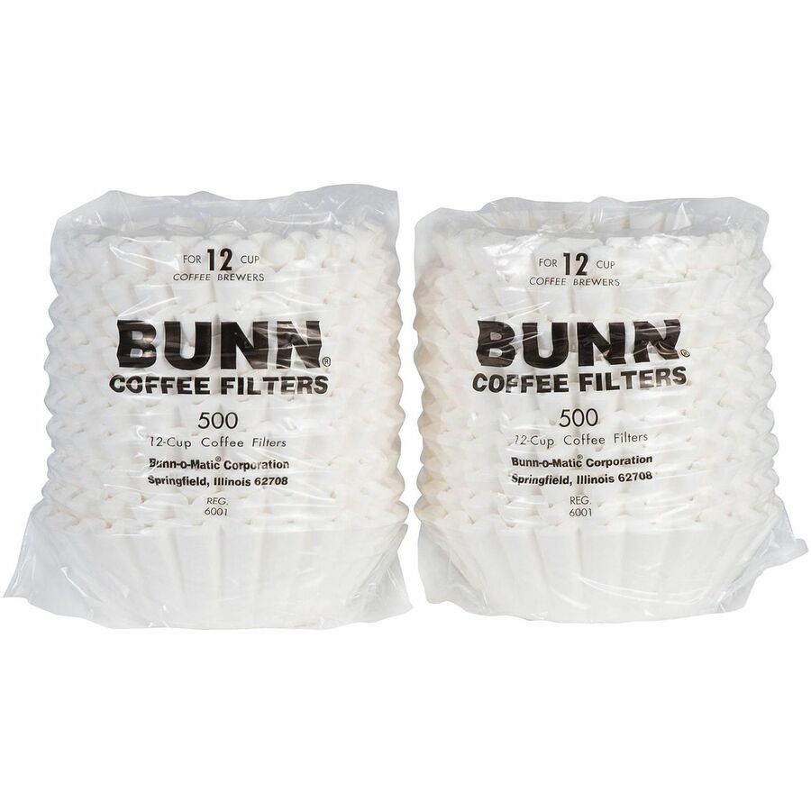 BUNN 12-Cup Regular Filters - 10 fl oz Capacity - 1000 / Carton - White