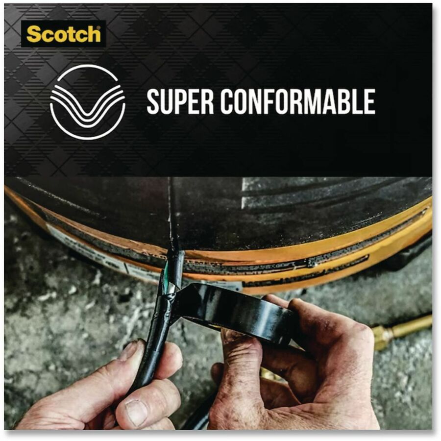 Scotch Super 88 Insulating Tape - 22 yd Length x 0.75" Width - Black - Vinyl - Polyvinyl Chloride (PVC) Backing - Rubber Adhesive - For Insulating Wire, Rubber, Synthetic Material - 1 Roll