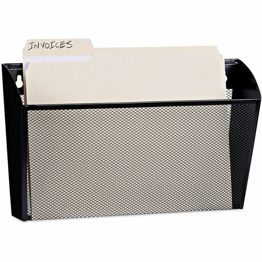 Universal Metal Mesh Wall File, Letter Size, 14" x 3.1" x 8.2" , Black - 1 Pocket(s) - 8.20" Height x 14" Width x 3.10" Depth - Black - Metal - 4 Each