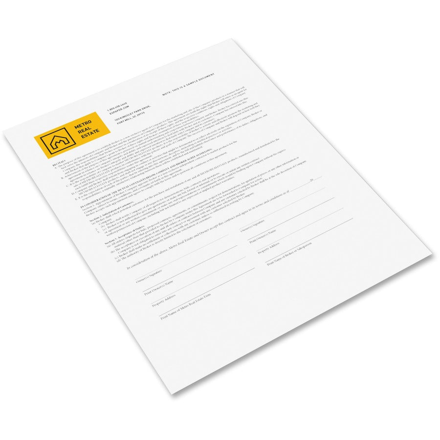 Xerox CFB 20lb Premium Digital Carbonless Paper - Letter - 8 1/2" x 11" - 23 lb Basis Weight - Sustainable Forestry Initiative (SFI) - Carbonless, Pre-punched, Pre-printed, Environmentally Friendly, Coated Back, Coated Front - White - 500 / Ream
