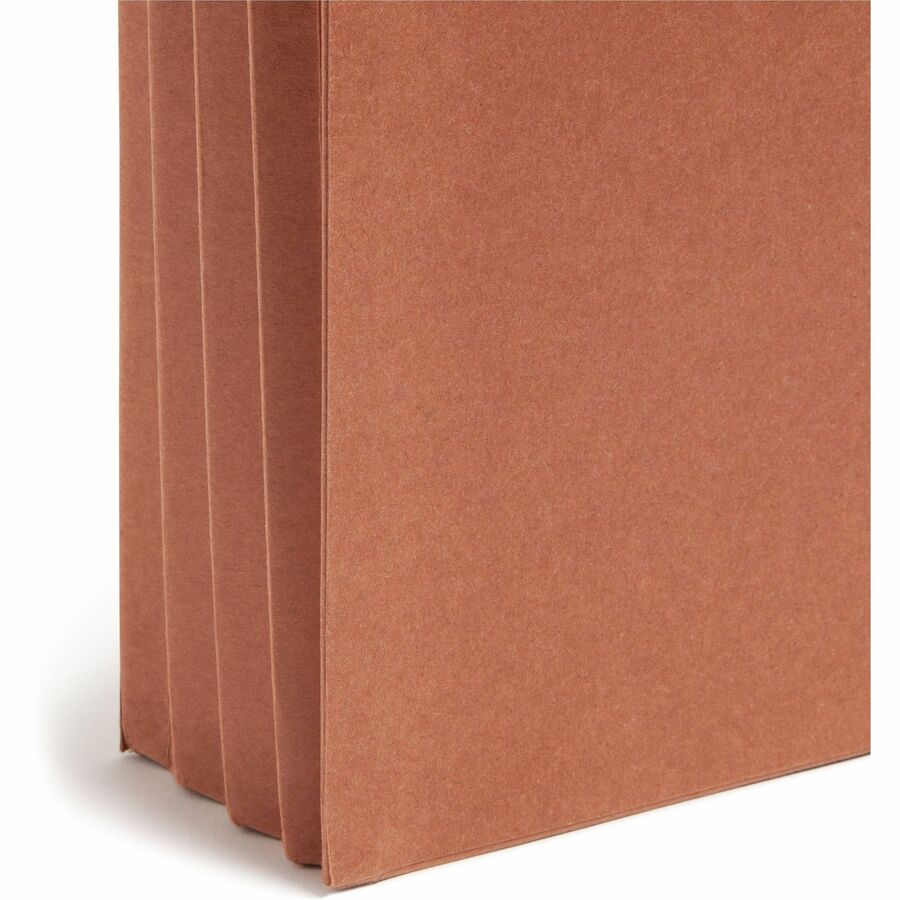 Smead Straight Tab Cut Letter Recycled File Pocket - 8 1/2" x 11" - 3 1/2" Expansion - 2 Plys - Redrope - Tear Resistant Gusset - 100% Recycled - 25 / Box