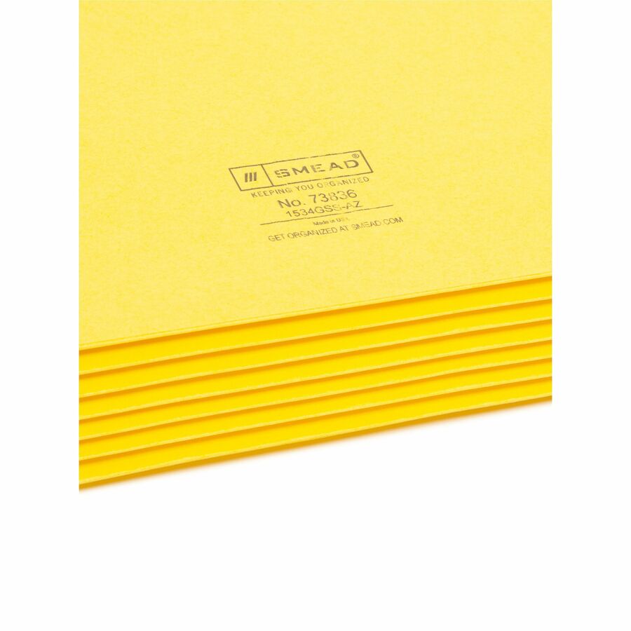 Smead Straight Tab Cut Letter Recycled File Pocket - 8 1/2" x 11" - 5 1/4" Expansion - Blue, Green, Red, Yellow, Redrope - Tear Resistant, Reinforced Tab - 10% Recycled - 5 / Pack