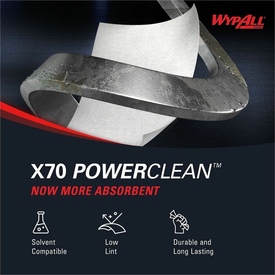 Wypall X70 Wipers Roll - 275 Sheets/Roll - White - Hydroknit, Pulp Fiber, Polypropylene - 3 / Carton
